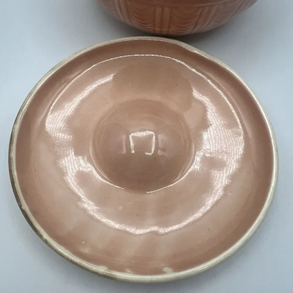 Vintage Hull Pottery Pink Quilted Bakeware Covered Casserole Dish Lid 8